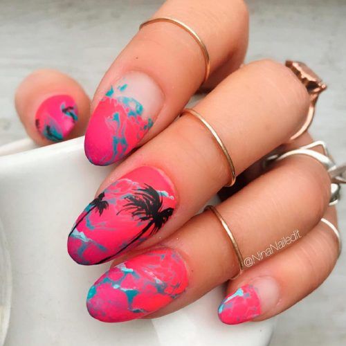 Summer Nails Designs #mattenails #tropicnails